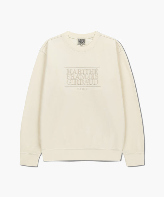 CLASSIC LOGO EMBROIDERY SWEATSHIRT (BRUSHED) cream