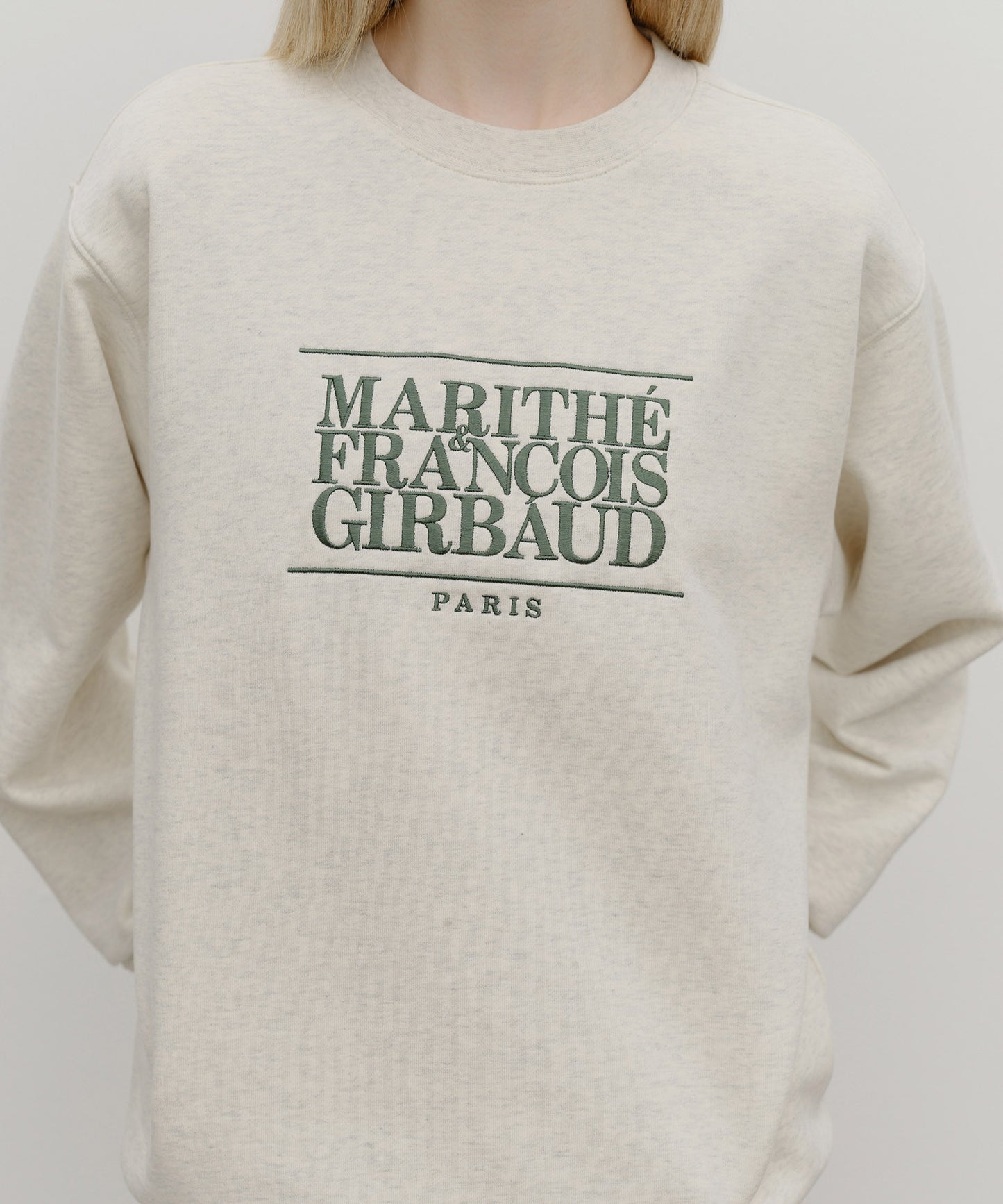 CLASSIC LOGO EMBROIDERY SWEATSHIRT (BRUSHED) oatmeal