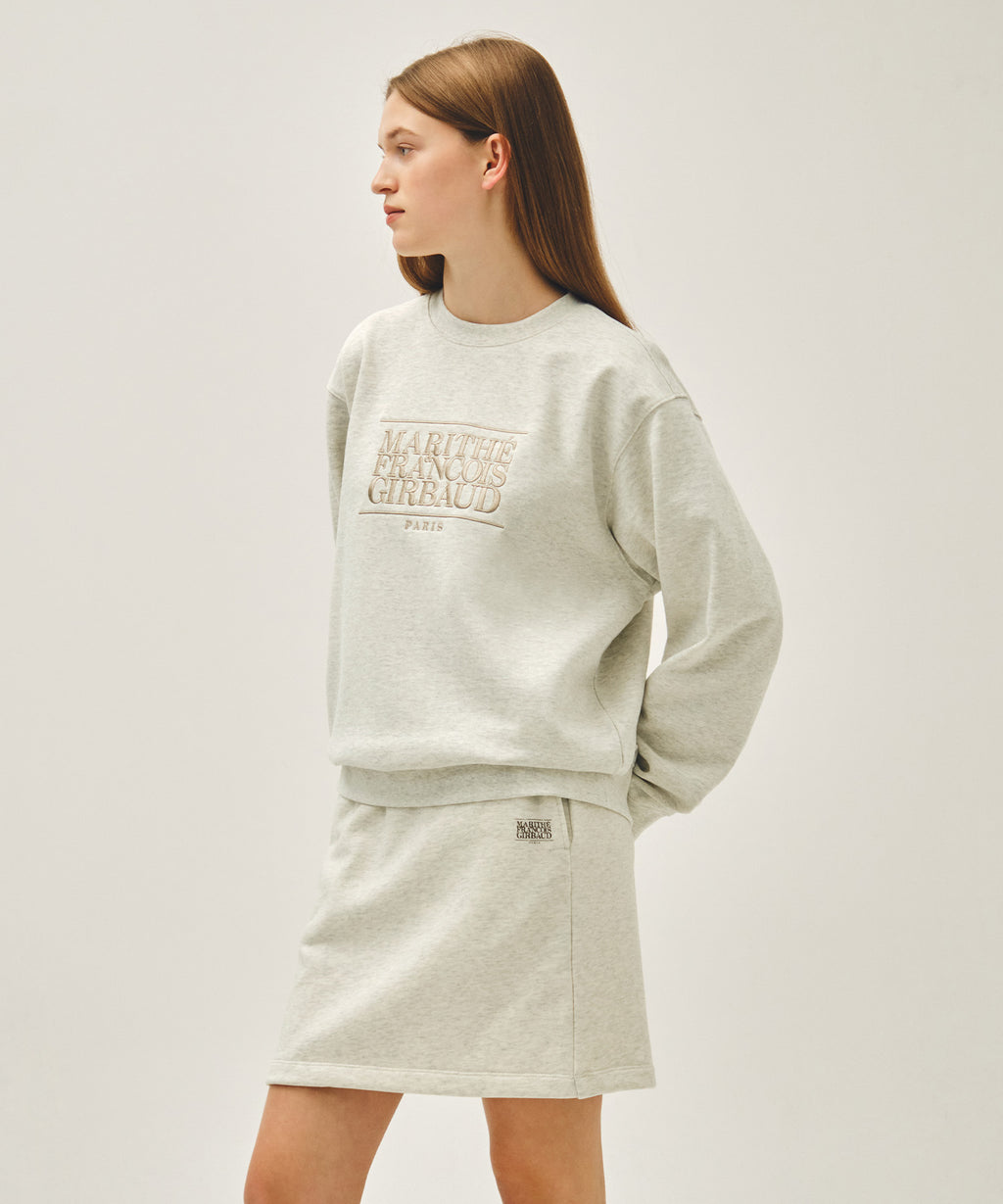 CLASSIC LOGO EMBROIDERY SWEATSHIRT oatmeal