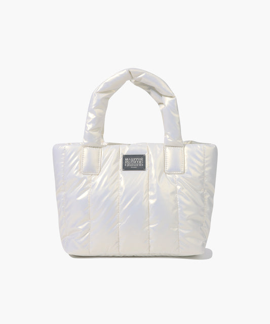 CLASSIC LOGO MATT METALLIC PADDING BAG ivory