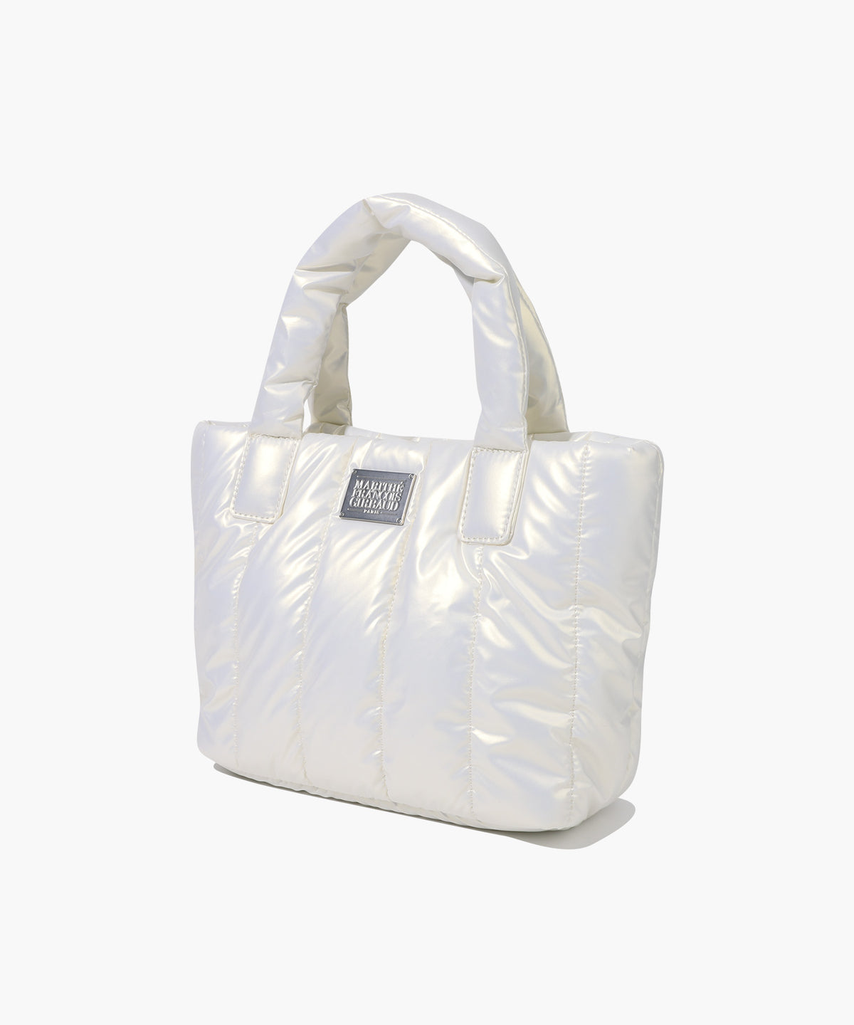 CLASSIC LOGO MATT METALLIC PADDING BAG ivory