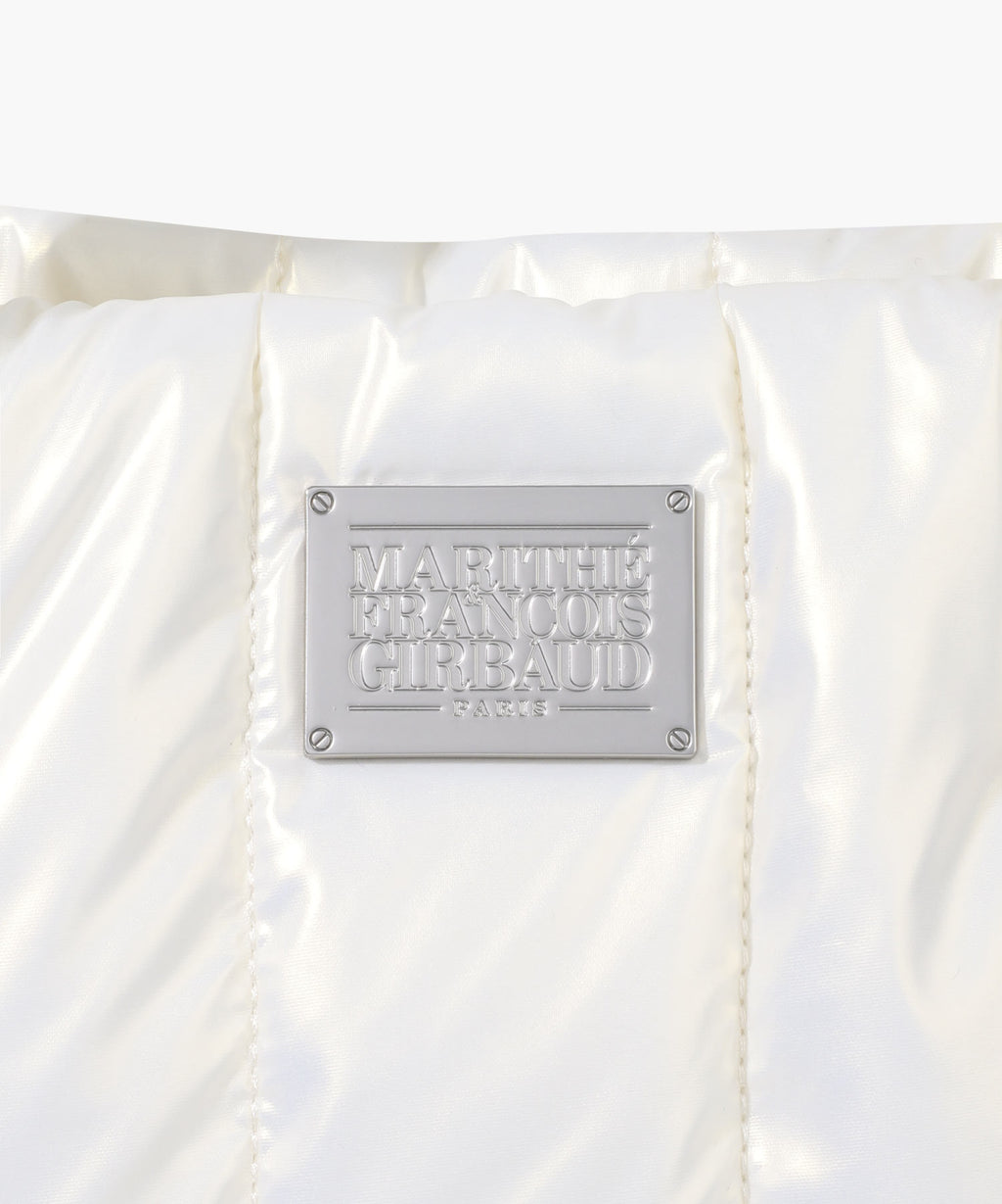 CLASSIC LOGO MATT METALLIC PADDING BAG ivory
