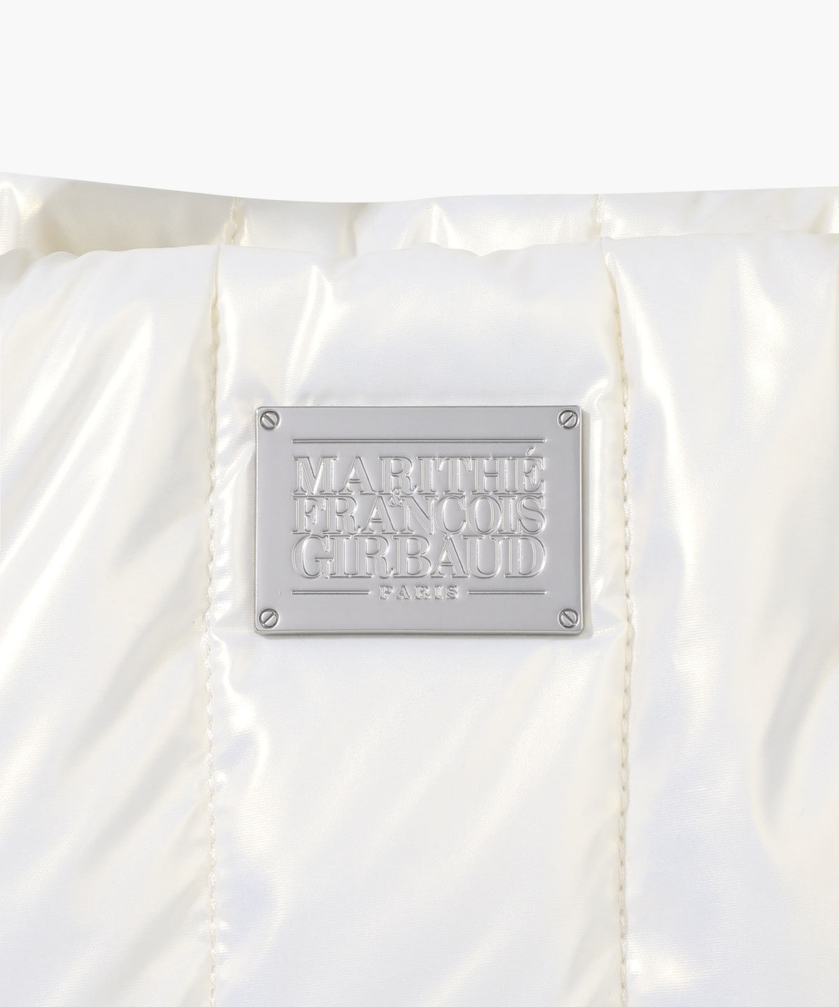 CLASSIC LOGO MATT METALLIC PADDING BAG ivory