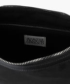 CLASSIC LOGO ROUND SUEDE SHOULDER BAG black
