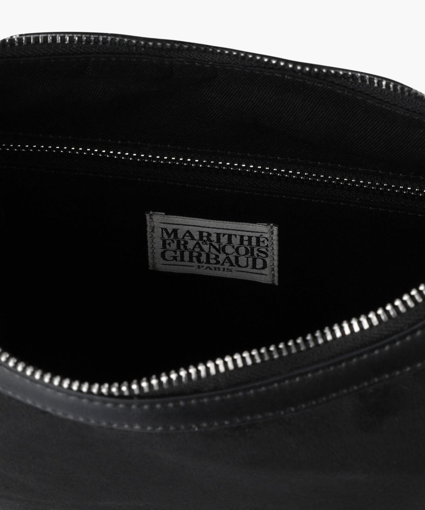 CLASSIC LOGO ROUND SUEDE SHOULDER BAG black