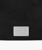 CLASSIC LOGO ROUND SUEDE SHOULDER BAG black
