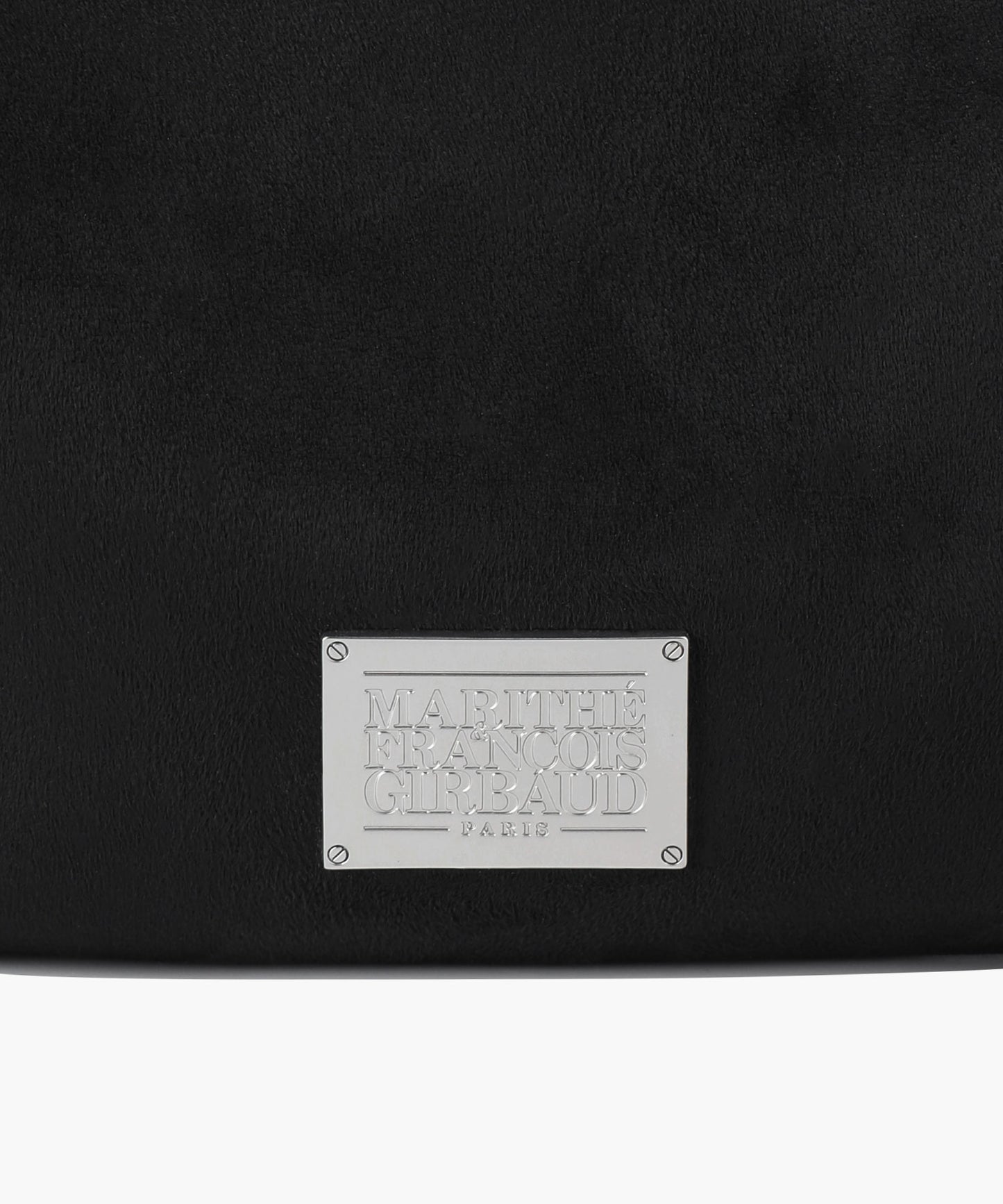 CLASSIC LOGO ROUND SUEDE SHOULDER BAG black