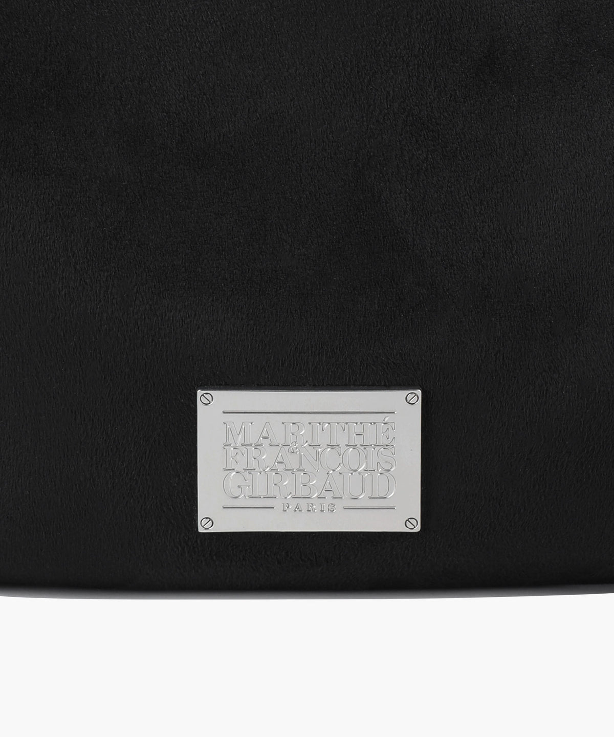 CLASSIC LOGO ROUND SUEDE SHOULDER BAG black