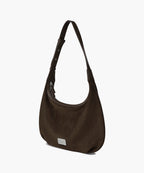 CLASSIC LOGO ROUND SUEDE SHOULDER BAG brown