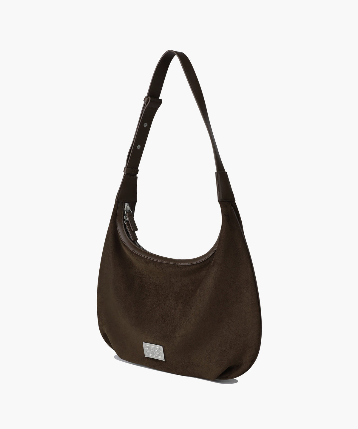 CLASSIC LOGO ROUND SUEDE SHOULDER BAG brown