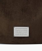 CLASSIC LOGO ROUND SUEDE SHOULDER BAG brown