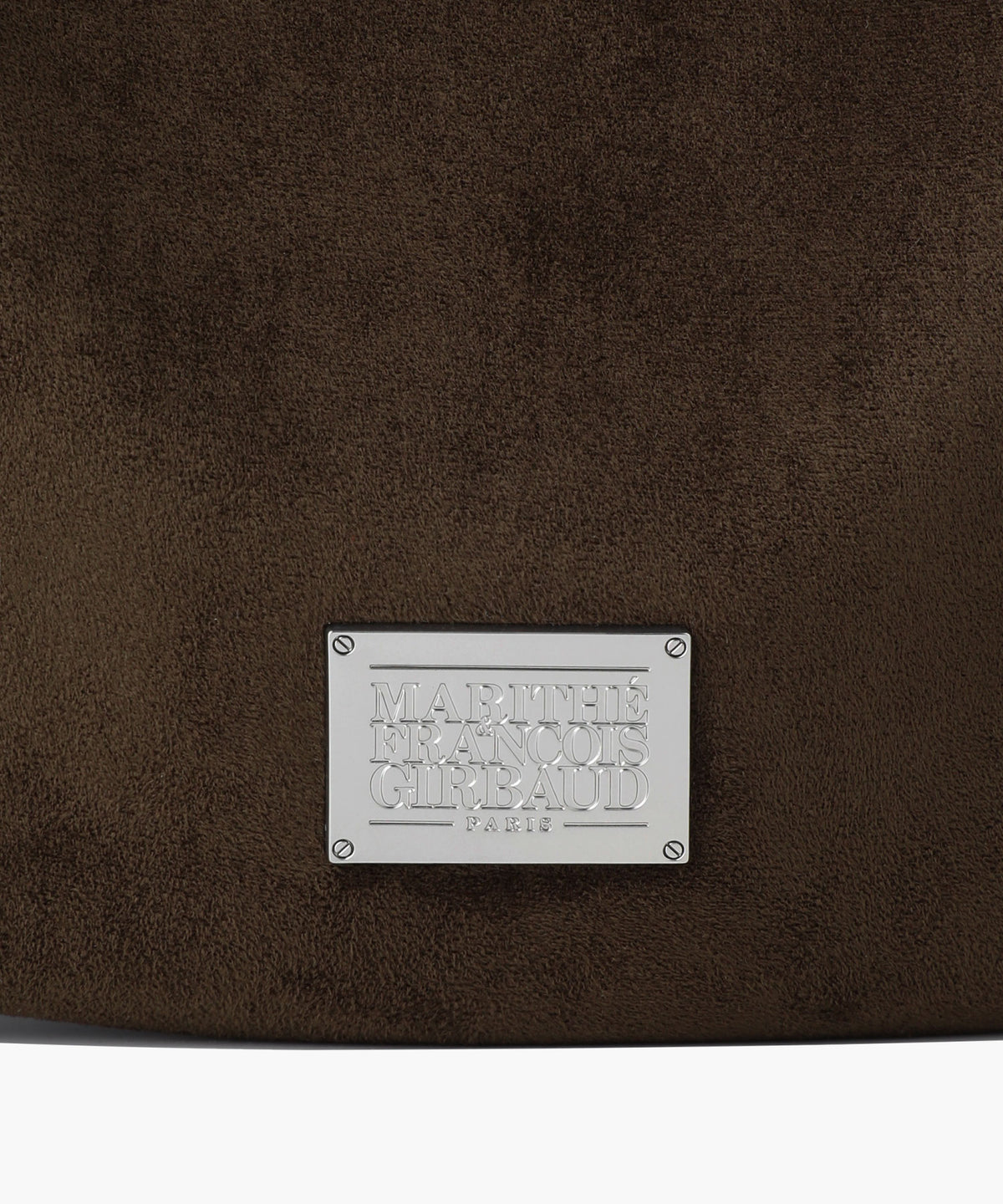CLASSIC LOGO ROUND SUEDE SHOULDER BAG brown