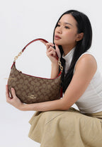 Payton Hobo In Signature Canvas Electric Red