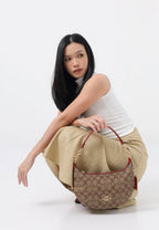 Payton Hobo In Signature Canvas Electric Red