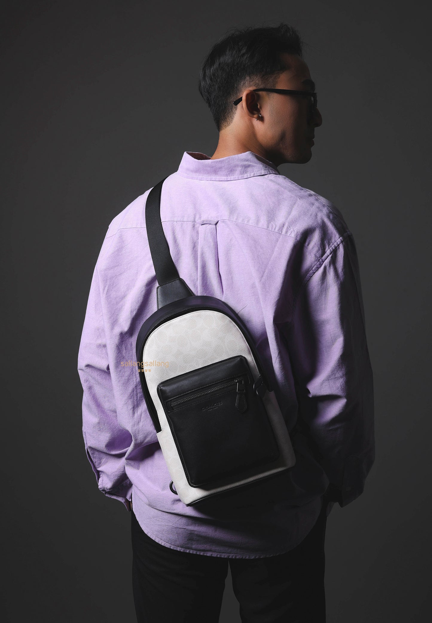 West Pack In Signature Canvas Gunmetal Chalk Black