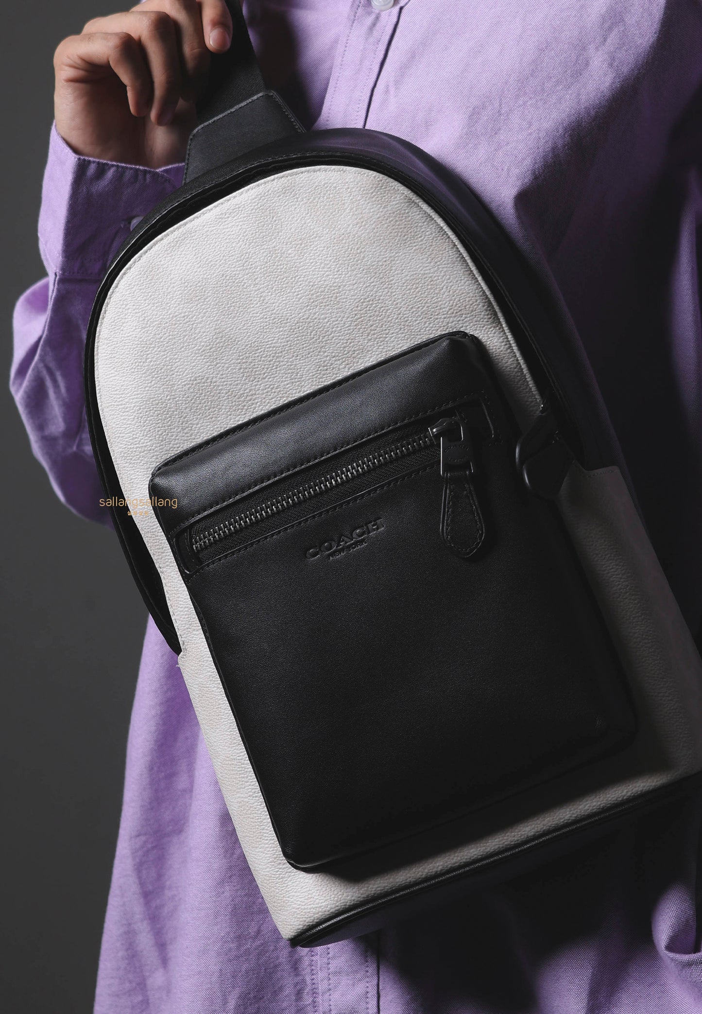 West Pack In Signature Canvas Gunmetal Chalk Black