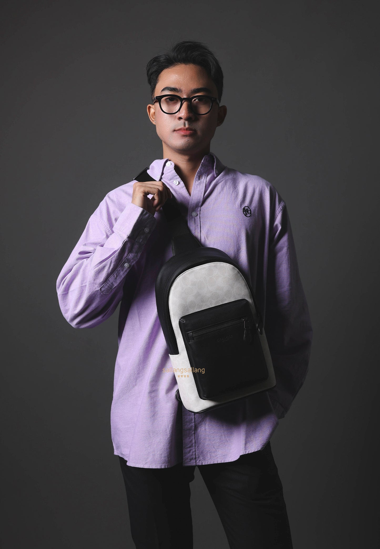West Pack In Signature Canvas Gunmetal Chalk Black
