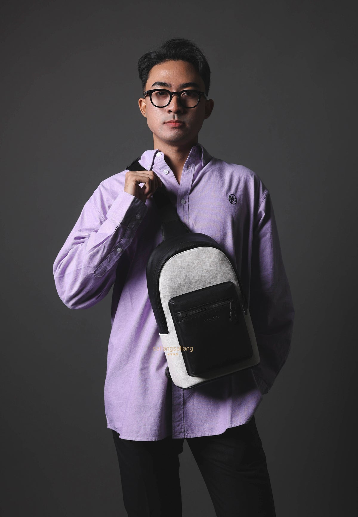 West Pack In Signature Canvas Gunmetal Chalk Black