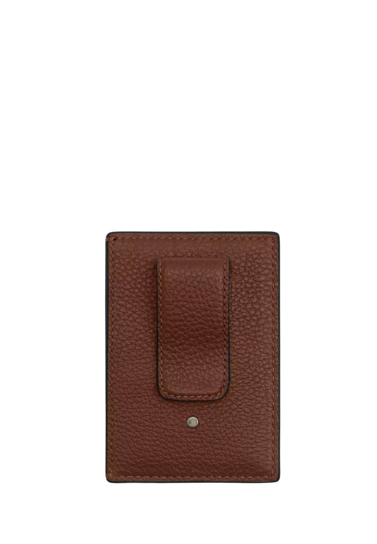 Card Case With Money Clip Gunmetal Saddle