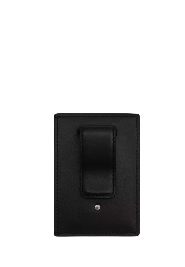 Card Case With Money Clip In Signature Canvas Charcoal Black