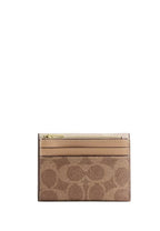 Card Holder Wallet In Blocked Signature Canvas Gold Sand Tan