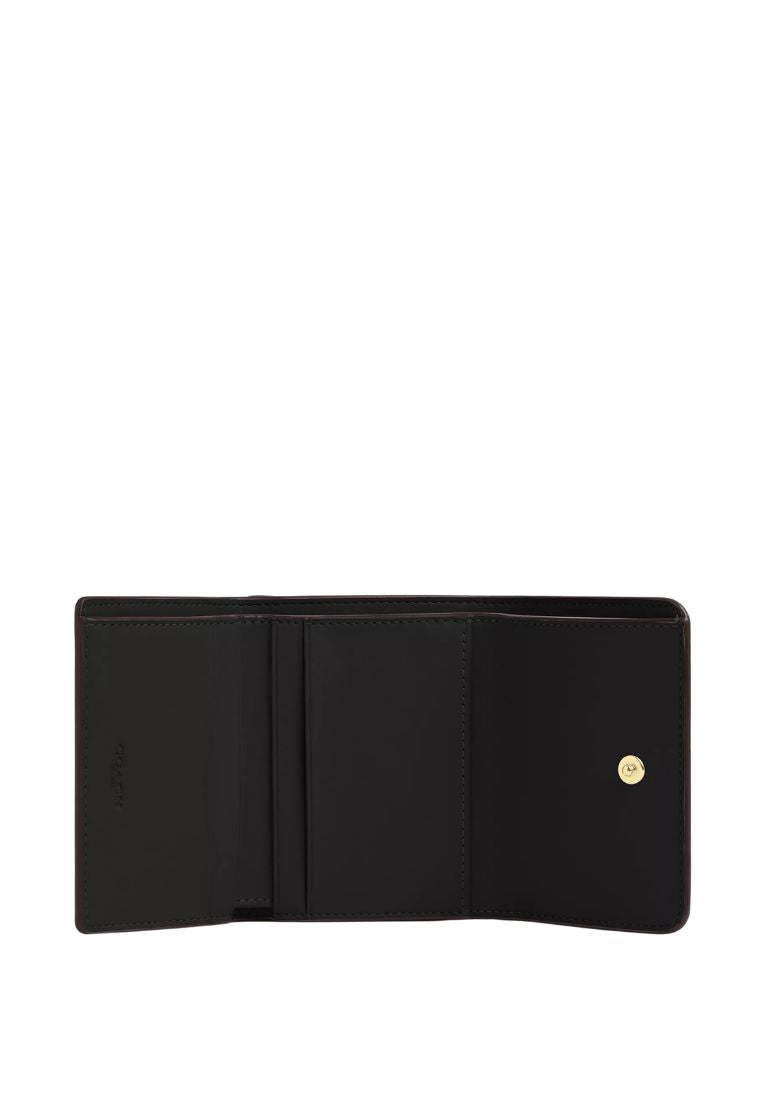 Card Holder Wallet In Blocked Signature Canvas Gold Sand Tan