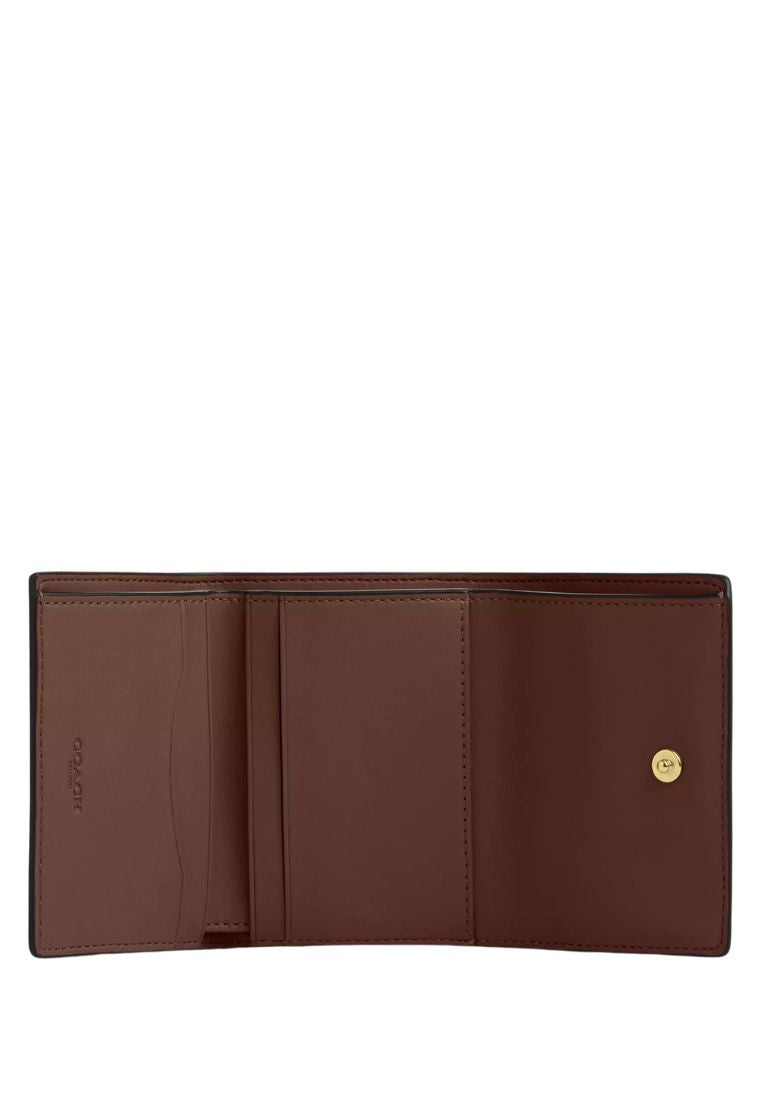 Card Holder Wallet In Signature Canvas Gold Tan Brown