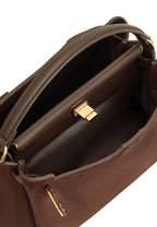 Carmen Faux Suede Top Handle Bag - Dark Brown