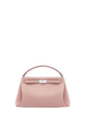Carmen Faux Suede Top Handle Bag - Gray Pink