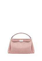 Carmen Faux Suede Top Handle Bag - Gray Pink