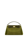 Carmen Faux Suede Top Handle Bag - Olive Green