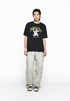 Cartoon Chinchilla Short Sleeve T-Shirt Black