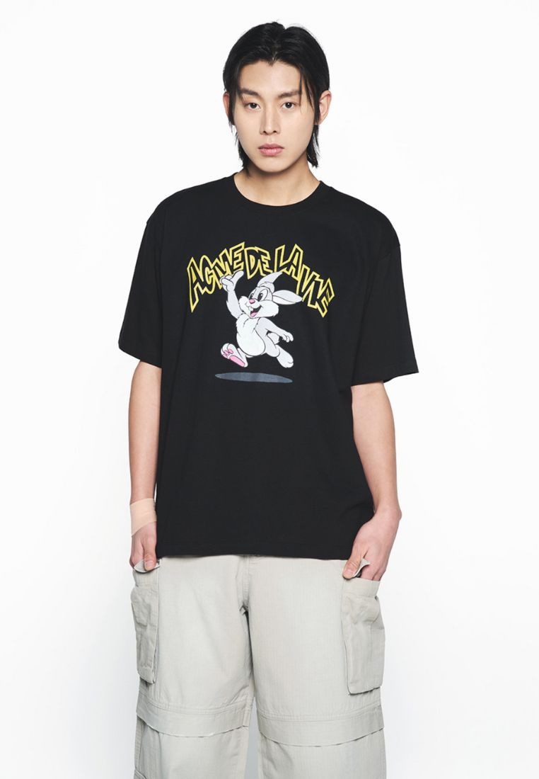 Cartoon Chinchilla Short Sleeve T-Shirt Black