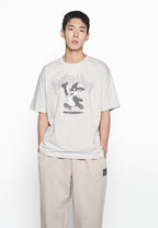 Cartoon Chinchilla Short Sleeve T-Shirt Light Gray