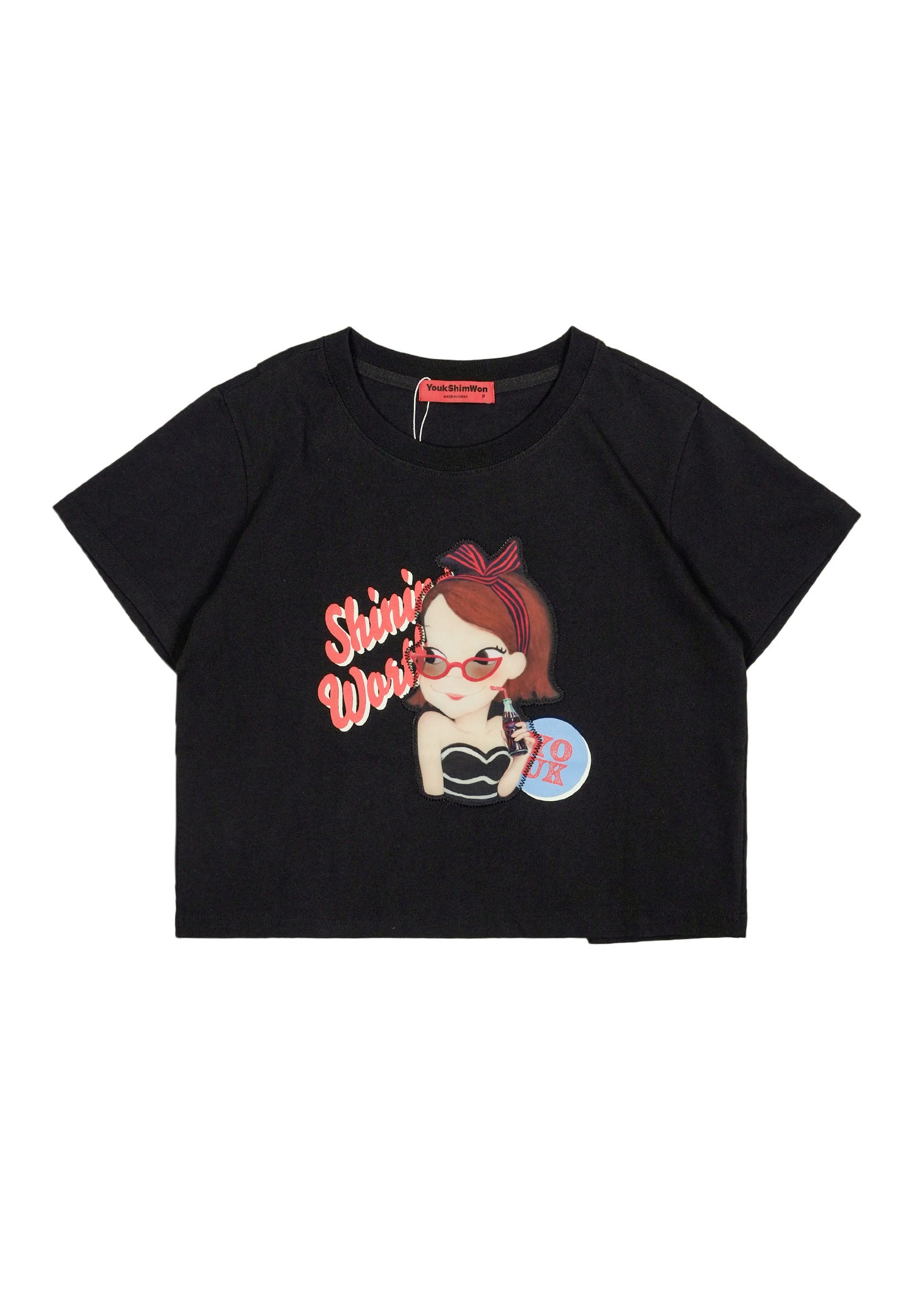 Celeb Double-Slit Crop T-shirt F Ria