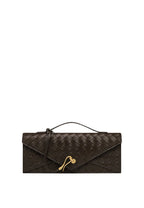 Celeste Woven Textured Envelope Top Handle Bag - Dark Brown