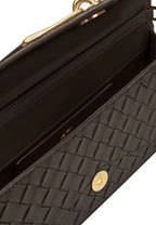 Celeste Woven Textured Envelope Top Handle Bag - Dark Brown