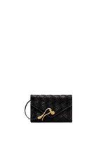 Celeste Woven Textured Envelope Wallet - Black