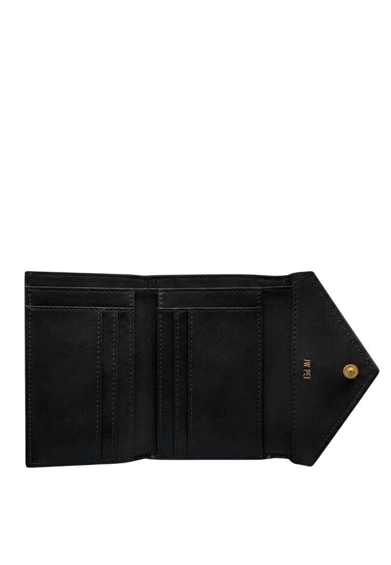 Celeste Woven Textured Envelope Wallet - Black