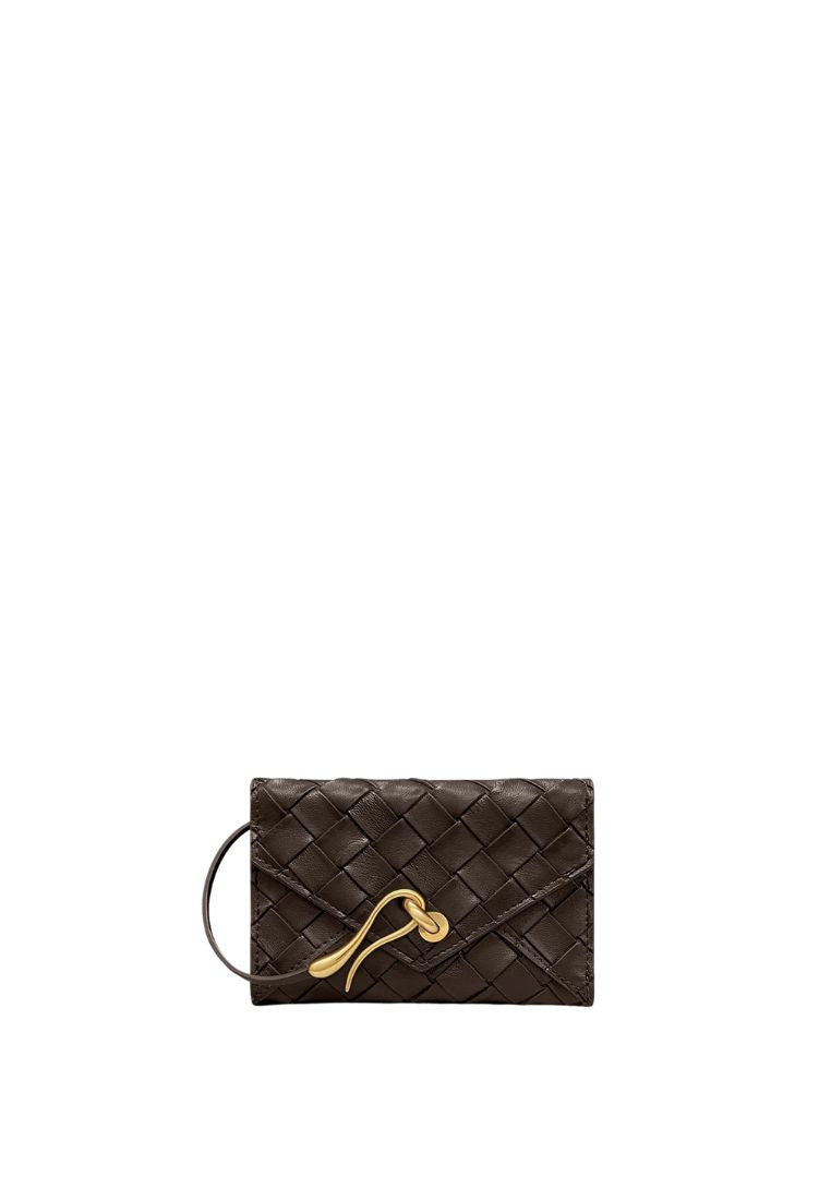 Celeste Woven Textured Envelope Wallet - Chocolate