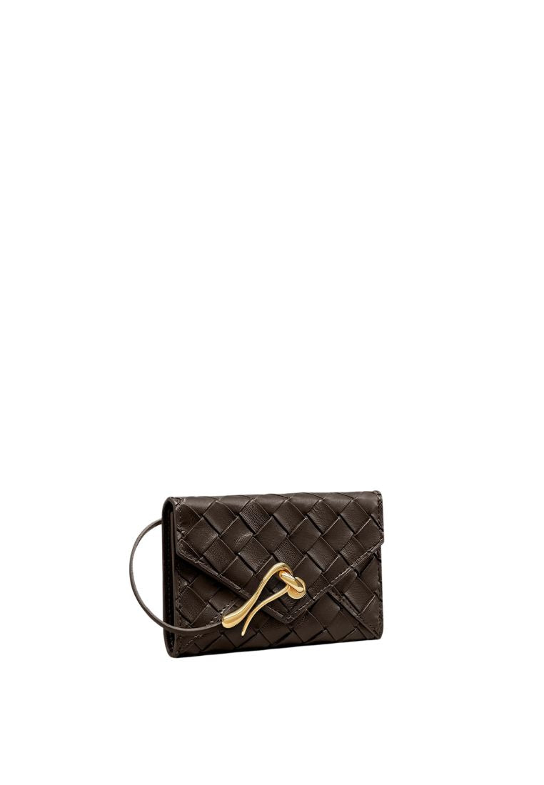 Celeste Woven Textured Envelope Wallet - Chocolate