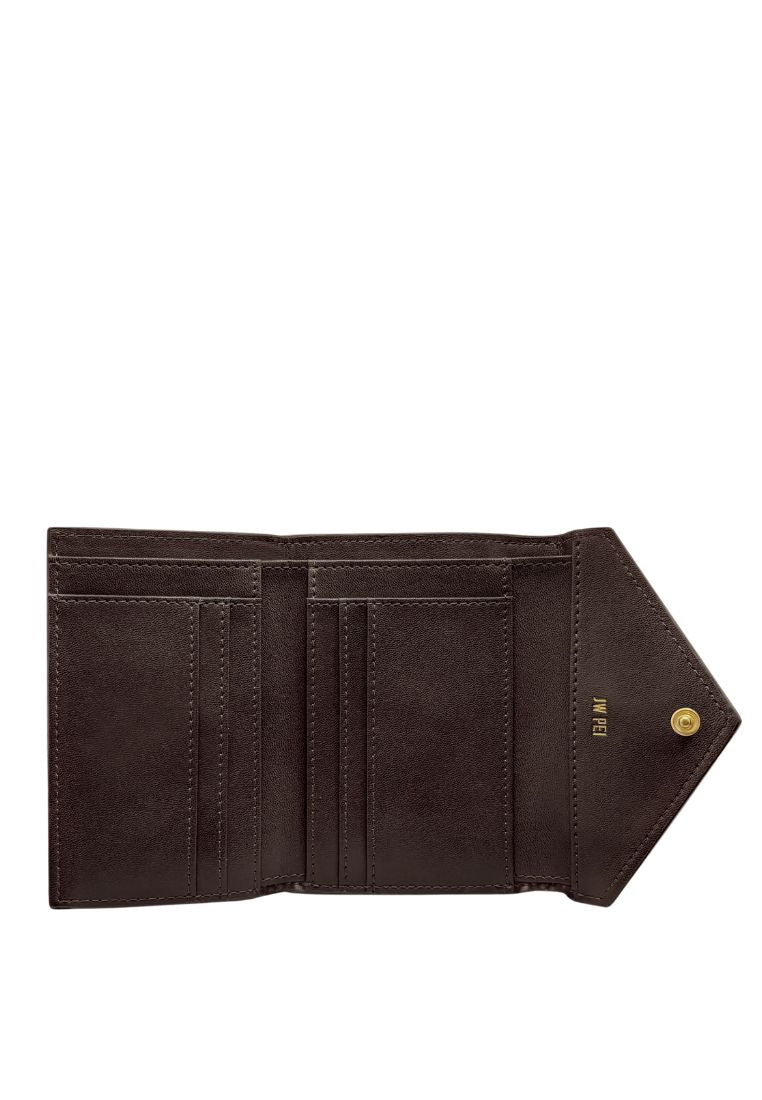 Celeste Woven Textured Envelope Wallet - Chocolate