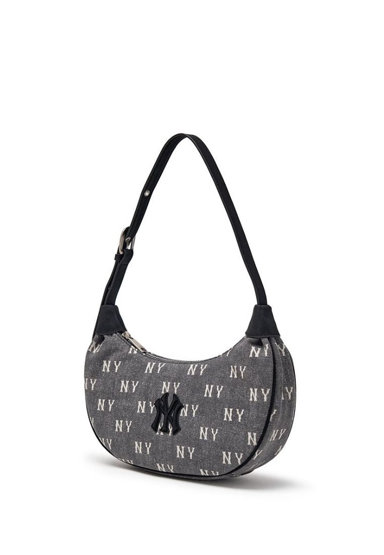 Classic Monogram Vintage Denim Hobo Bag NY Yankees Charcoal Grey