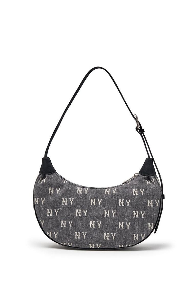 Classic Monogram Vintage Denim Hobo Bag NY Yankees Charcoal Grey