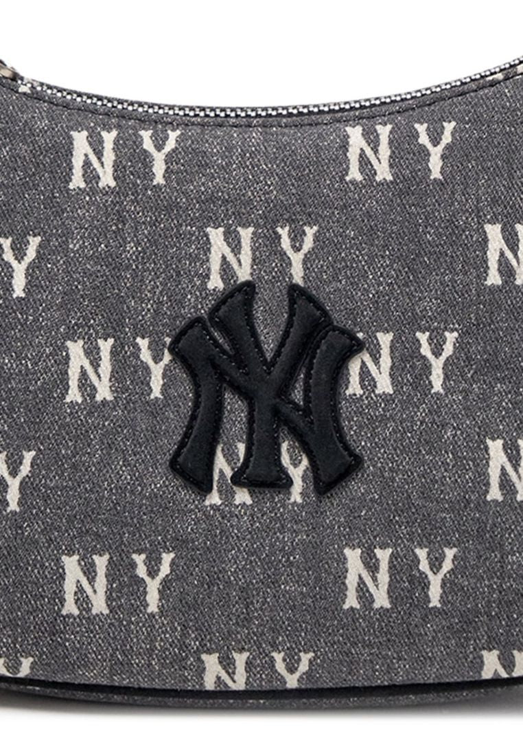 Classic Monogram Vintage Denim Hobo Bag NY Yankees Charcoal Grey