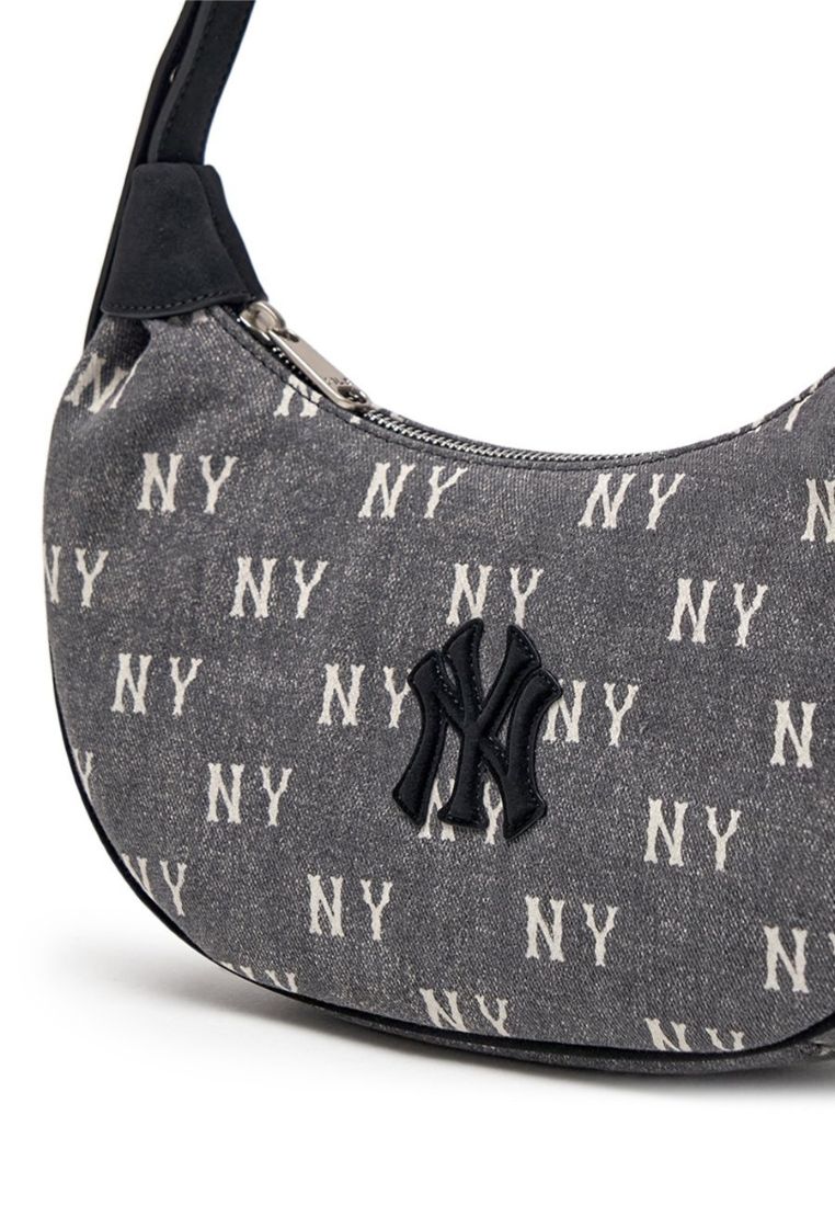 Classic Monogram Vintage Denim Hobo Bag NY Yankees Charcoal Grey