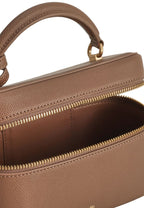 Cleo Box Shape Top Handle Bag - Brown