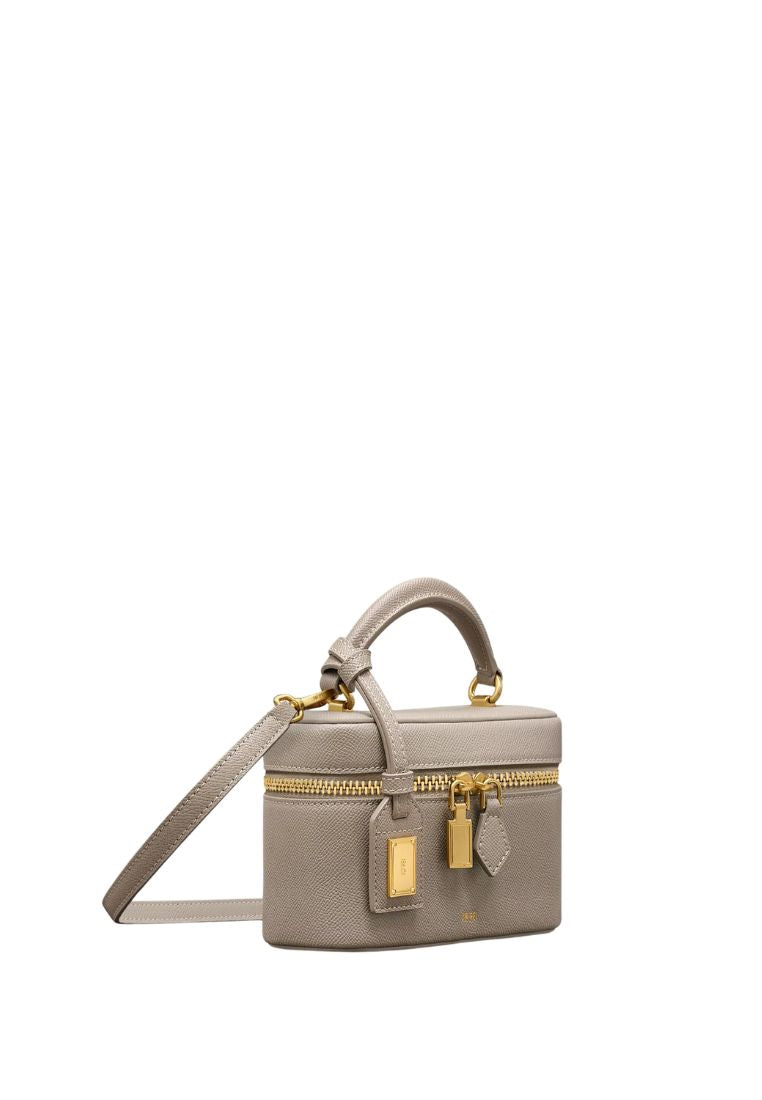 Cleo Box Shape Top Handle Bag - Taupe