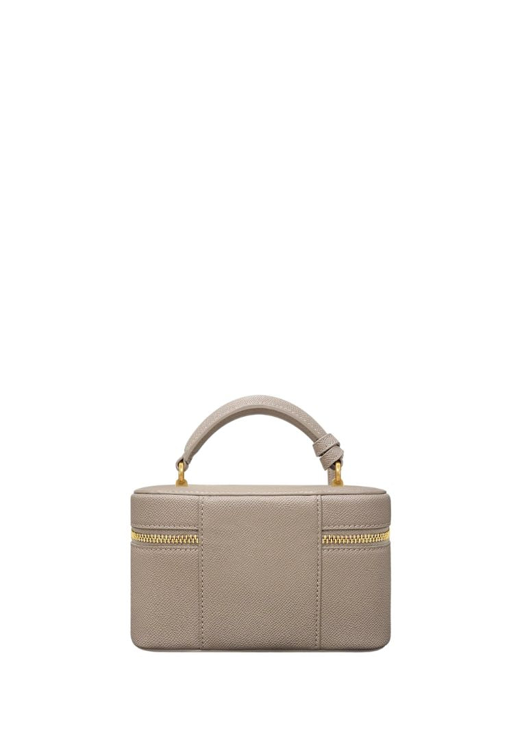 Cleo Box Shape Top Handle Bag - Taupe
