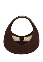 Colette Faux Suede Crescent Hobo Bag - Dark Brown